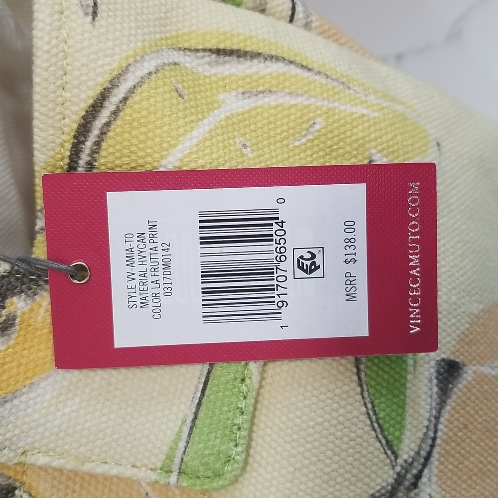 NWT Vince Camuto Amia La Frutta🍋🍏 Print Canvas Shoulder Bag Tote - Picture 7 of 13